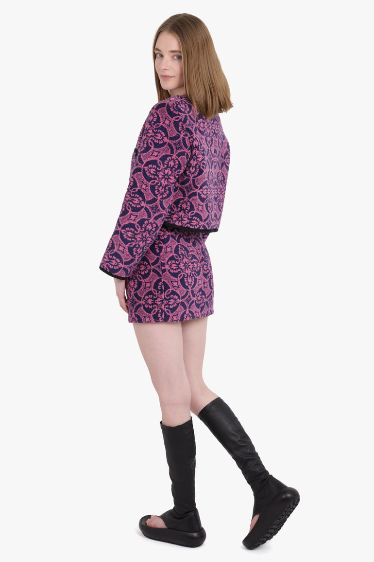 MARINE SERRE RTW ORIENTAL BOXY TAILORED JACKET | FUCHSIA