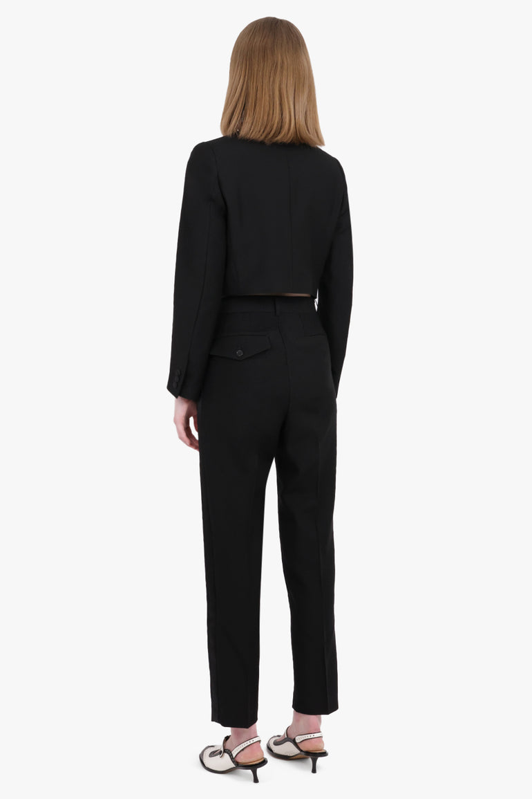 NOIR KEI NINOMIYA RTW Single Breasted Tuxedo Style Cropped Jacket | Black