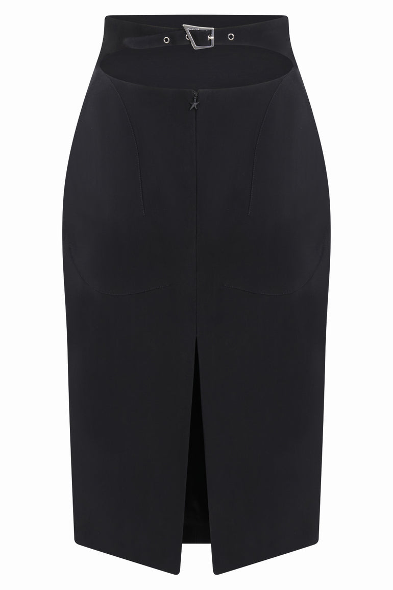 MUGLER SKIRTS Pencil Midi Skirt | Black