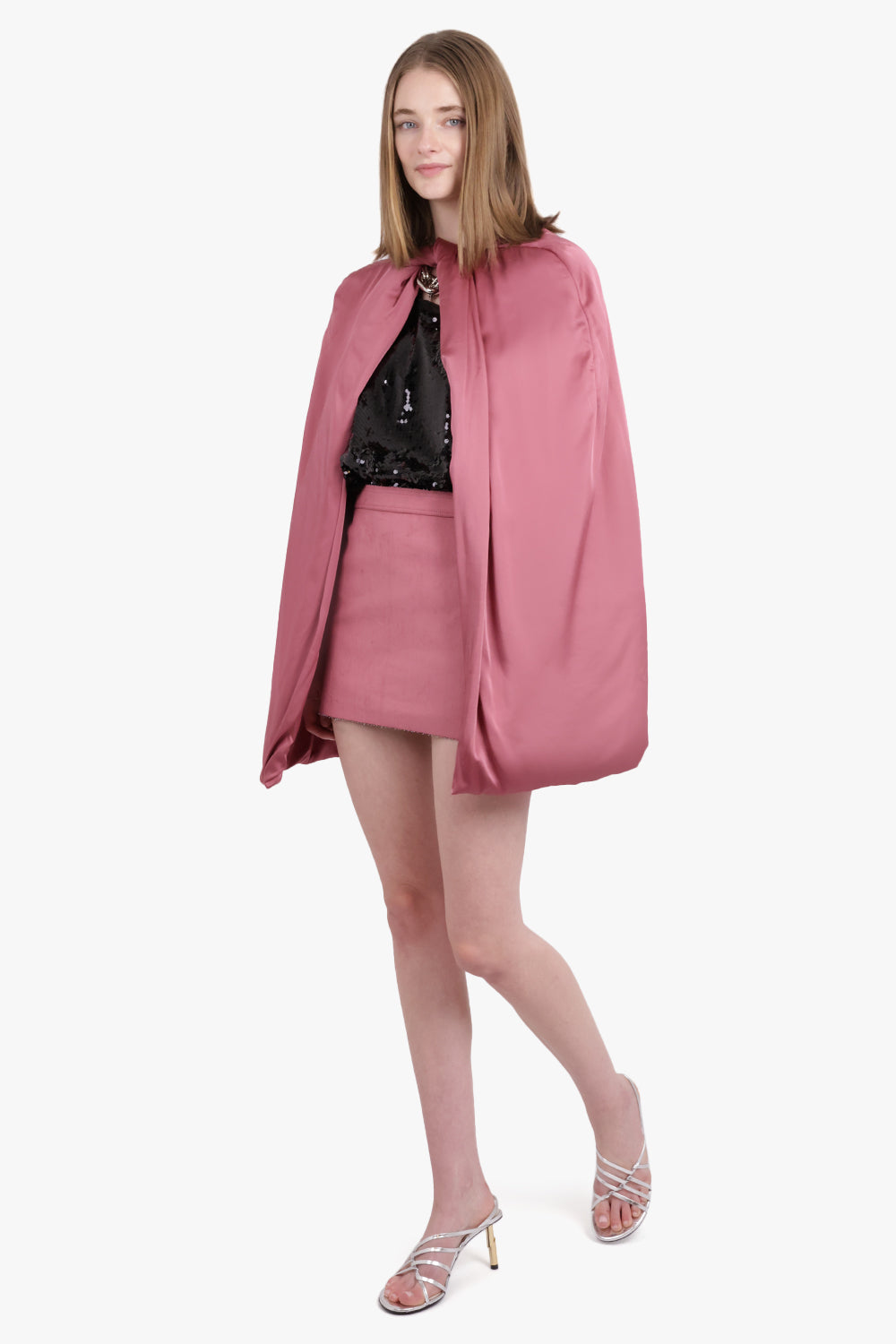 Pink cape jacket hotsell