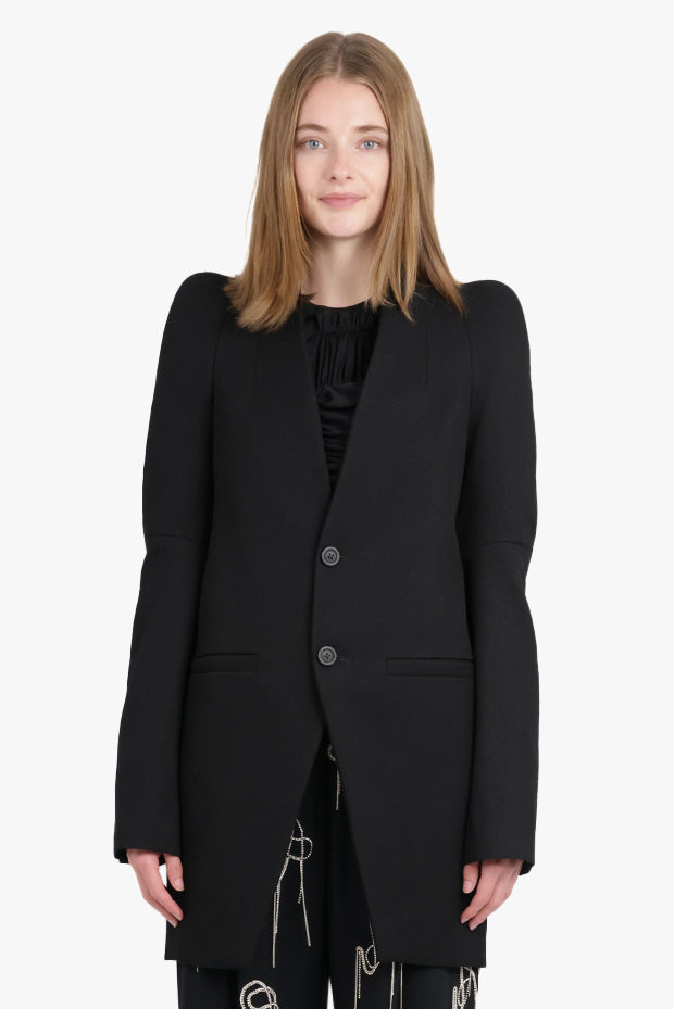 RICK OWENS RTW Giacca Metro Single Breasted Blazer | Black