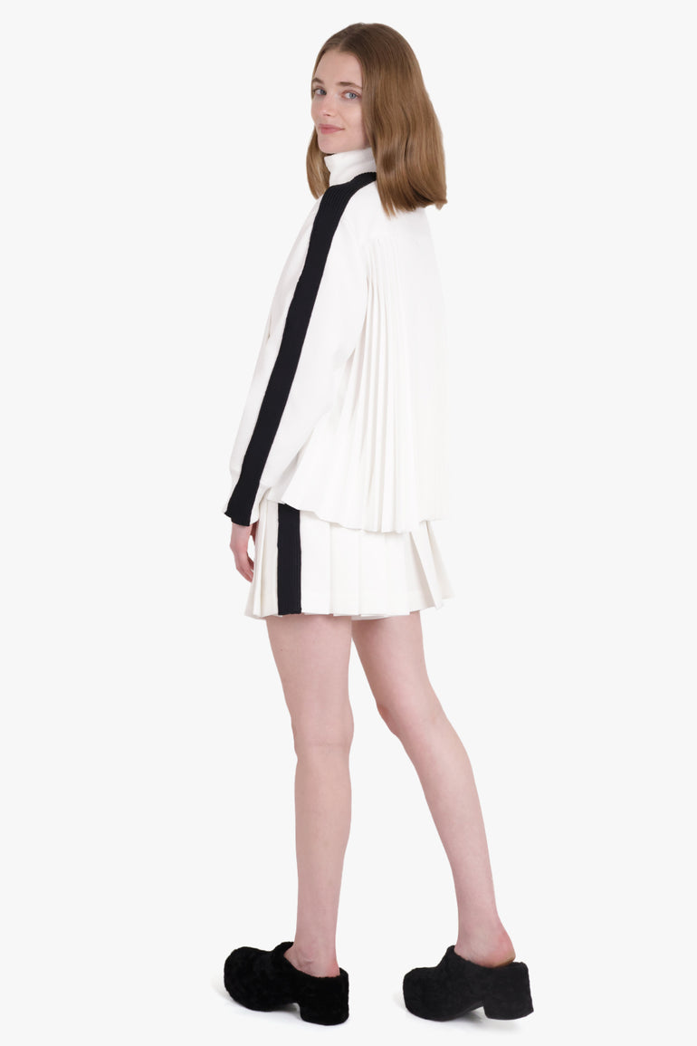 SACAI RTW Panel L/S Sports Jacket With Back Pleats | Off White/Black