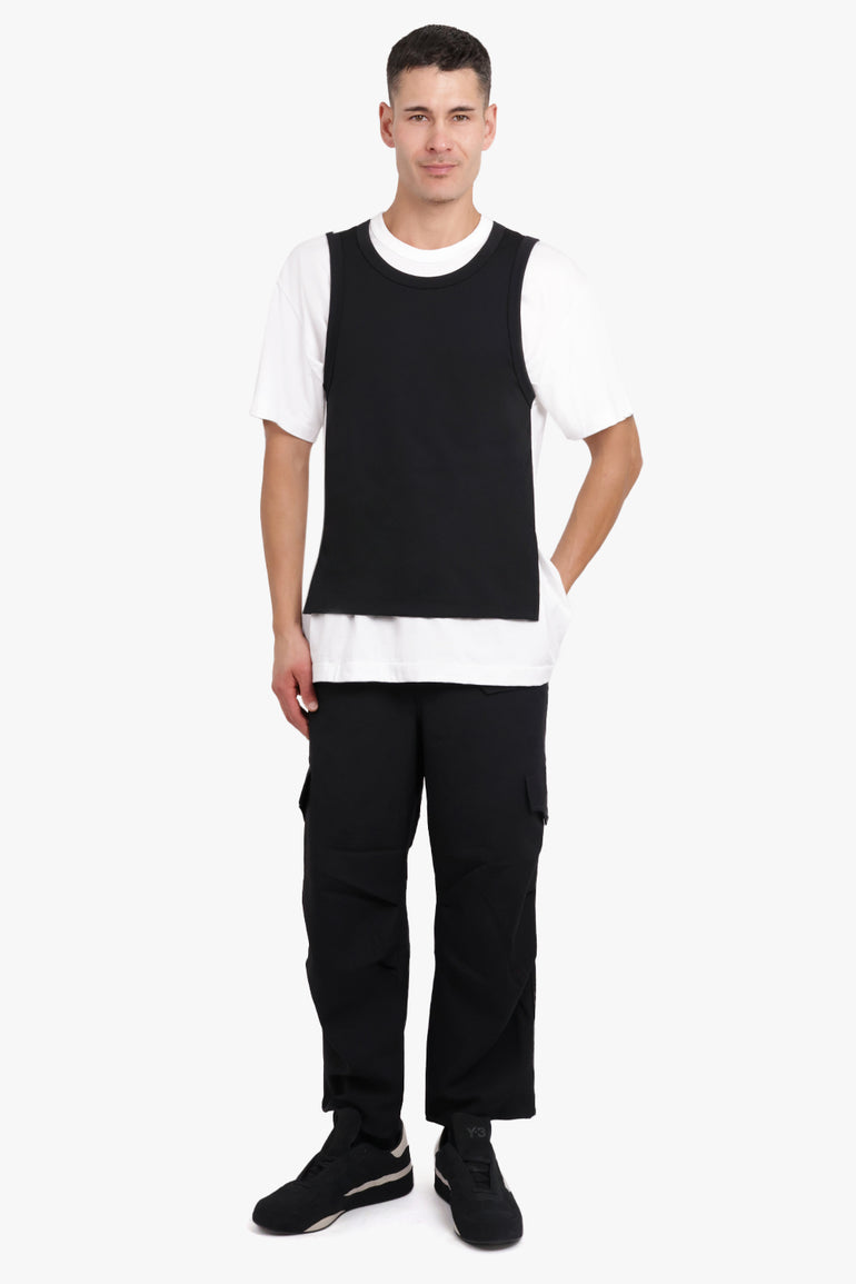 COMME DES GARCONS HOMME PLUS RTW Two Layer Contrast S/S T-Shirt | Black/White