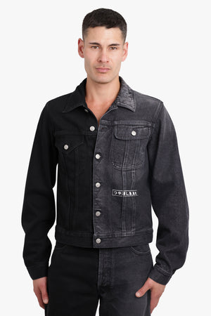 MM6 BY MAISON MARGIELA RTW Two Tone Denim Sports Jacket | Black/Washed Grey