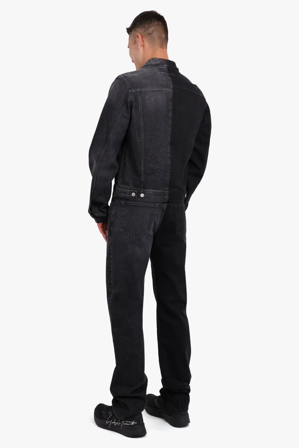 MM6 BY MAISON MARGIELA RTW Two Tone Denim Sports Jacket | Black/Washed Grey