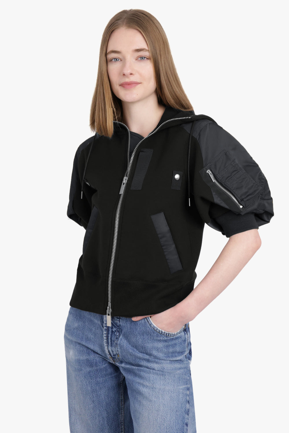 SACAI RTW Sponge Sweat Pocket Detail Blouson | Black