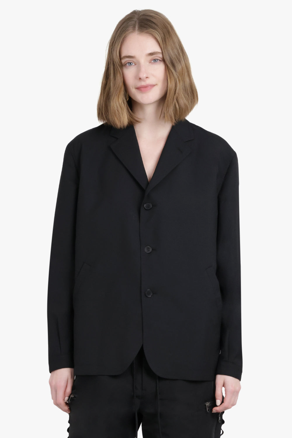 COMME DES GARCONS HOMME RTW Single Breasted Ramie Jacket | Black