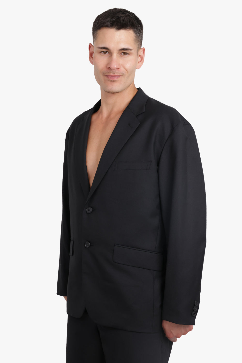 COMME DES GARCONS HOMME RTW Single Breasted Ramie Jacket | Black