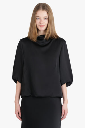 DRIES VAN NOTEN RTW Clari High Neck S/S Top | Black