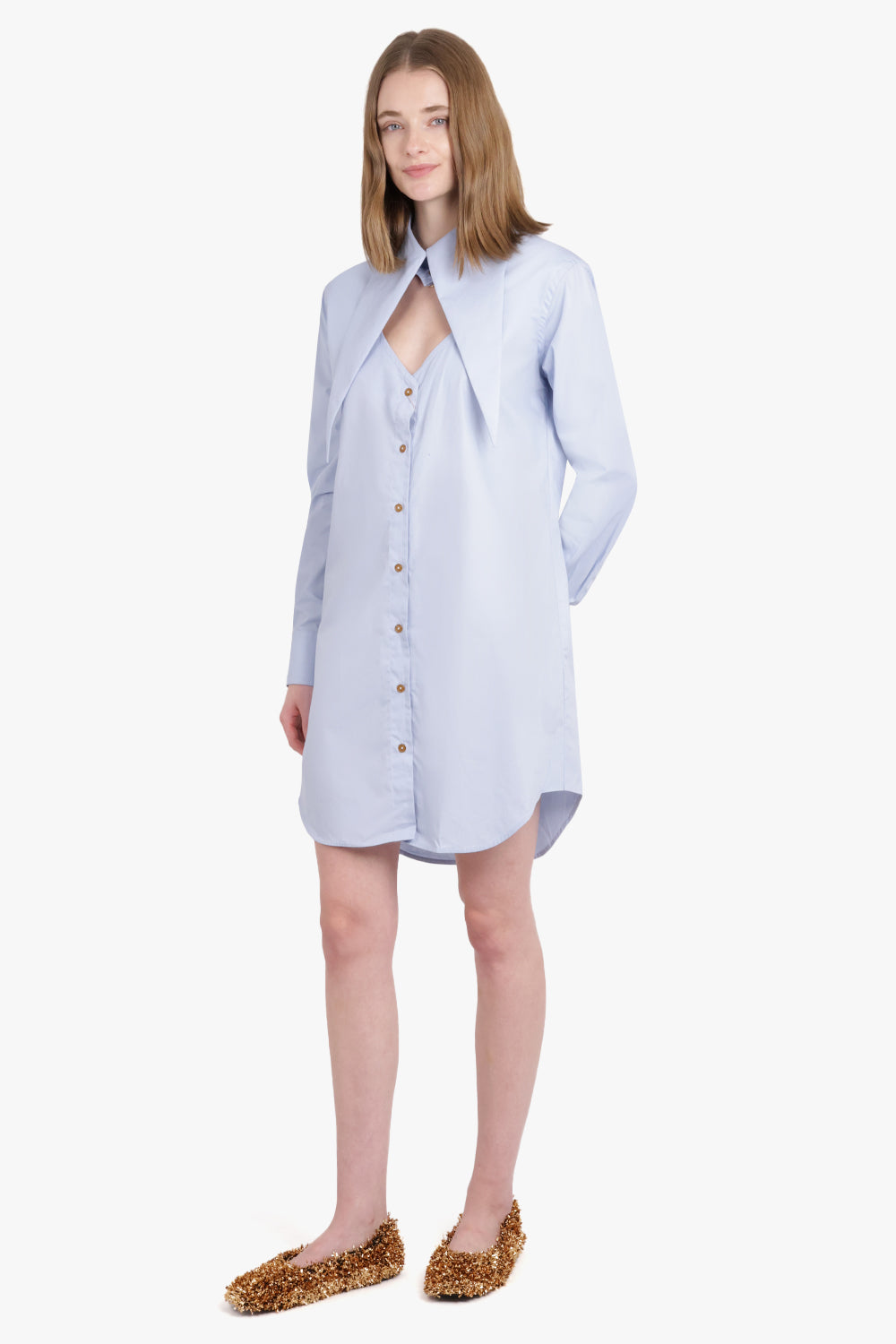 VIVIENNE WESTWOOD RTW HEART SHIRT DRESS | Blue