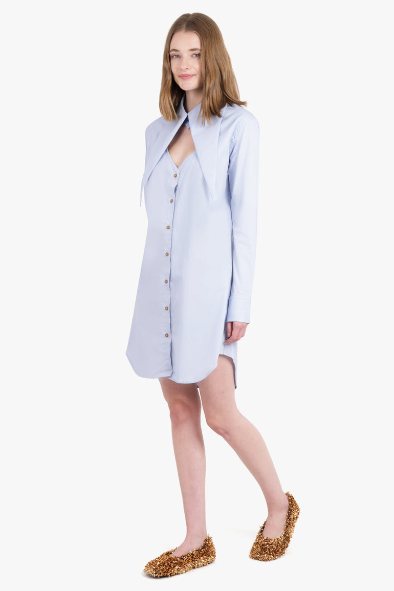 VIVIENNE WESTWOOD RTW Heart Cutout L/S Shirt Dress | Blue