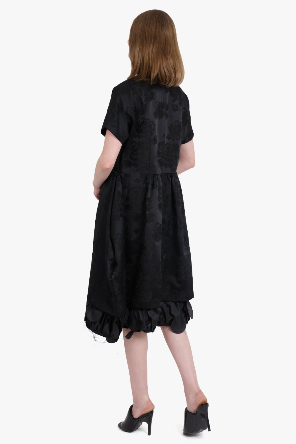 COMME DES GARCONS RTW Floral Pattern Jacquard Dress | Black