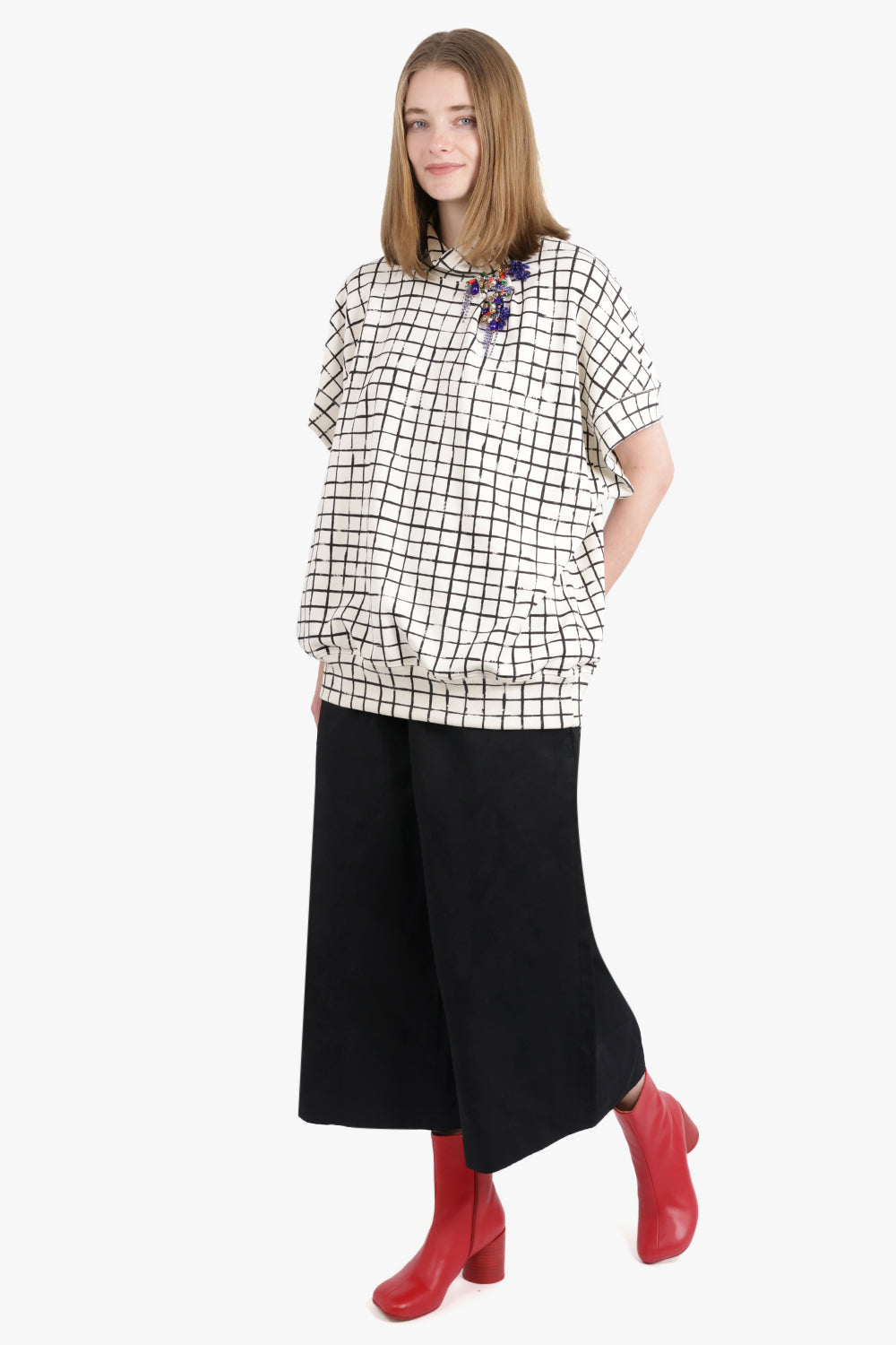 COMME DES GARCONS COMME DES GARCONS RTW Straight Leg Drawstring Cropped Pant | Black