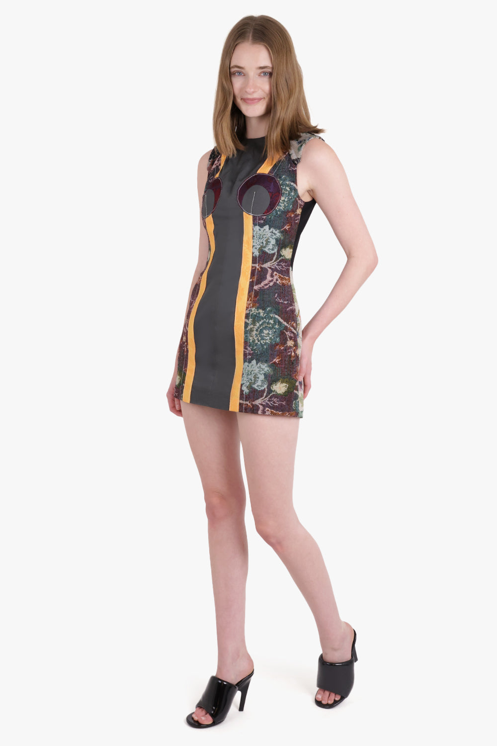 MARINE SERRE RTW Regenerated Floral Tapestries Mini Dress | Multi