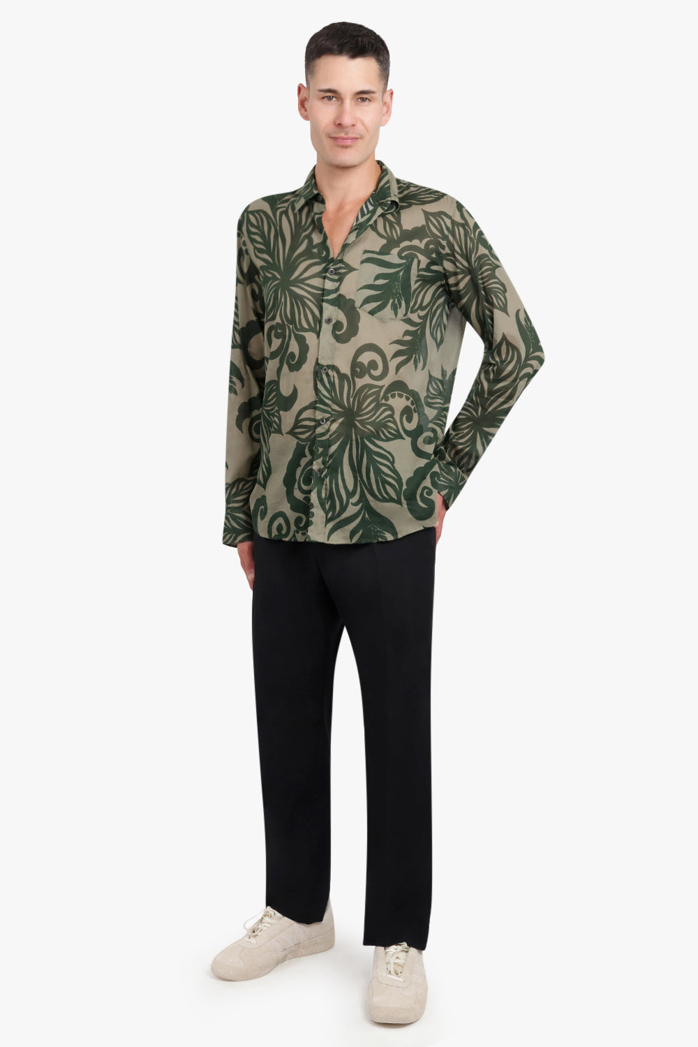 DRIES VAN NOTEN RTW CORBINO FLORAL SHIRT | KHAKI