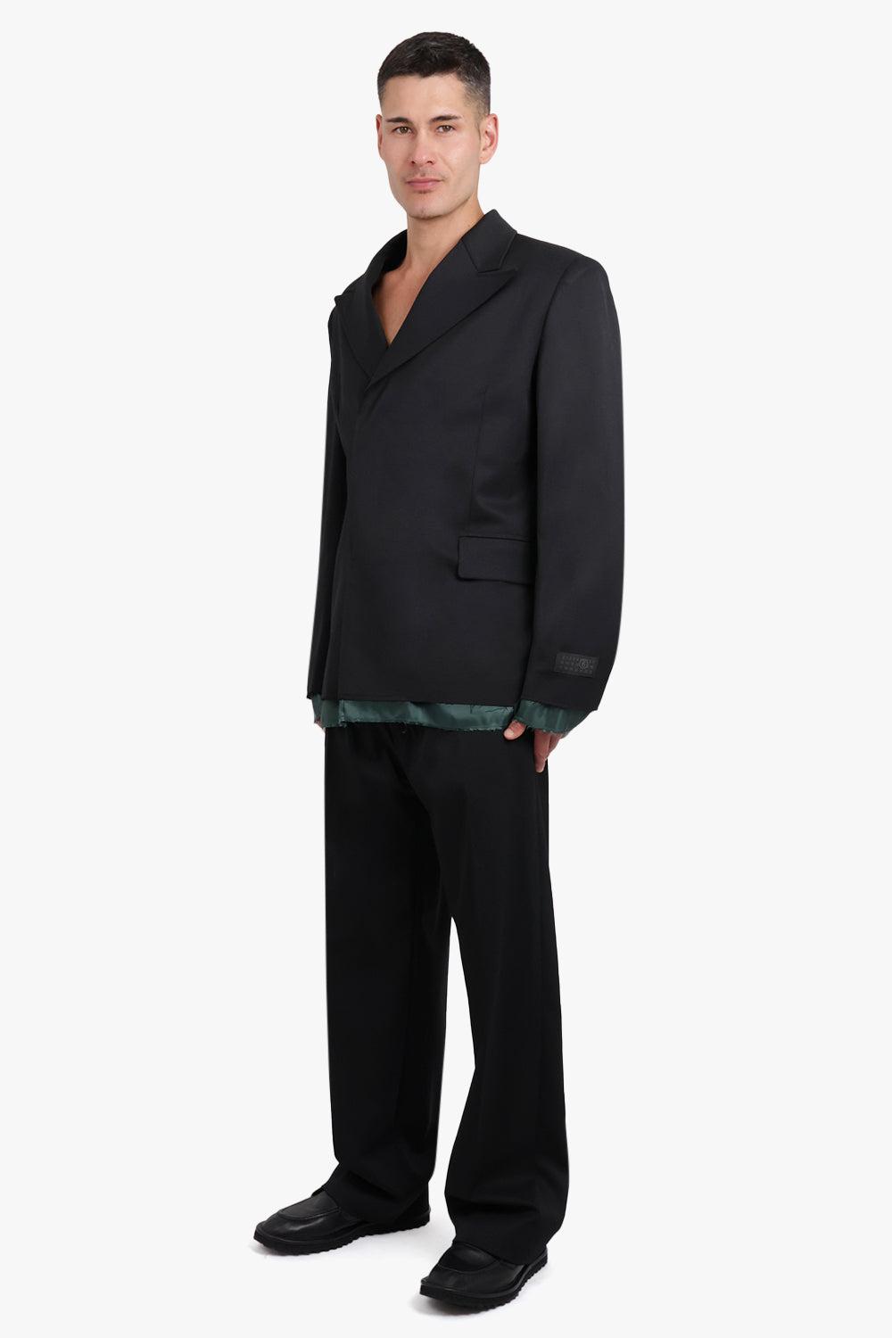 MM6 BY MAISON MARGIELA RTW Shirt Detail Blazer Jacket | Black