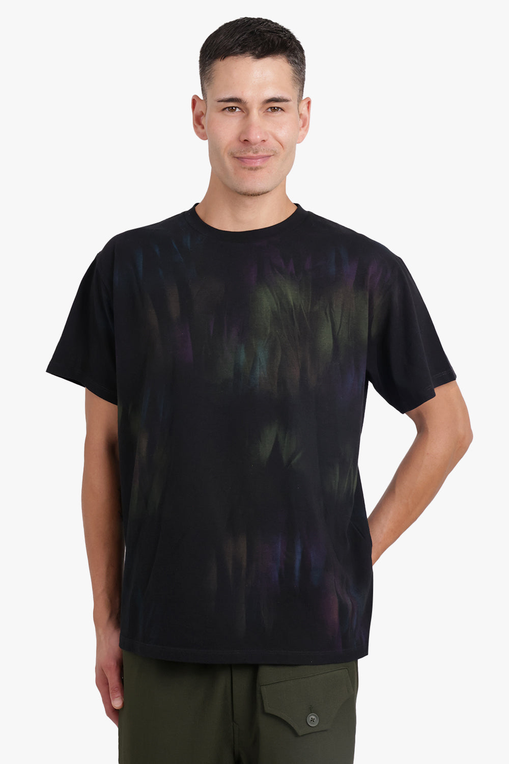 MM6 BY MAISON MARGIELA RTW Watercolour Print S/S T-Shirt | Black/Multi