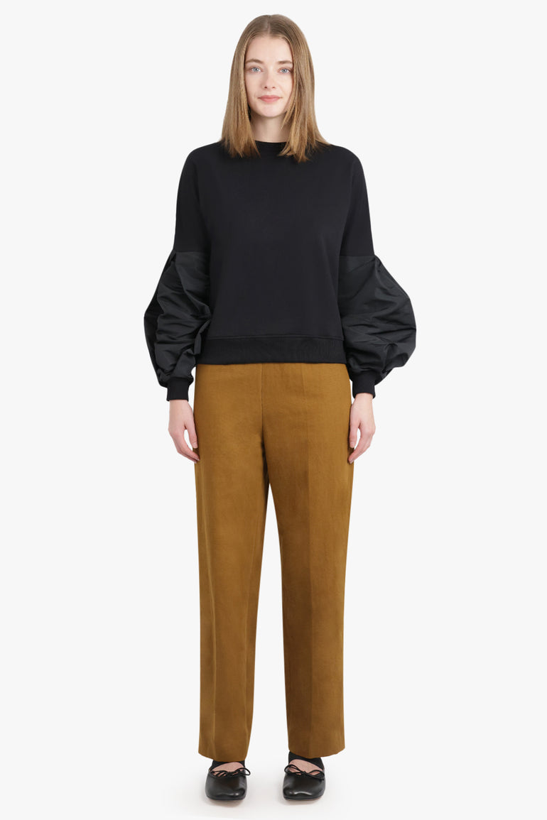 NINA RICCI RTW Crewneck L/S Sweatshirt With Balloon Sleeves | Black