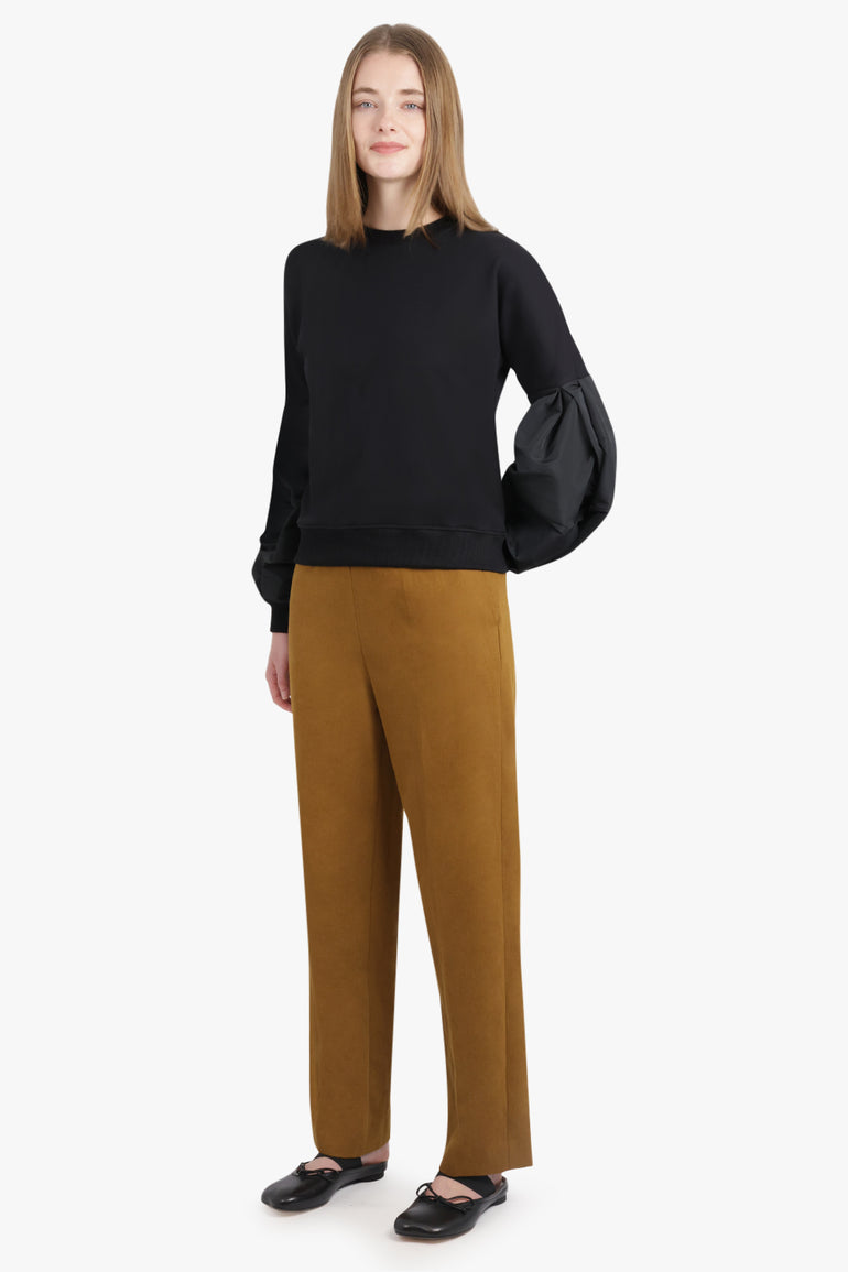 NINA RICCI RTW Crewneck L/S Sweatshirt With Balloon Sleeves | Black