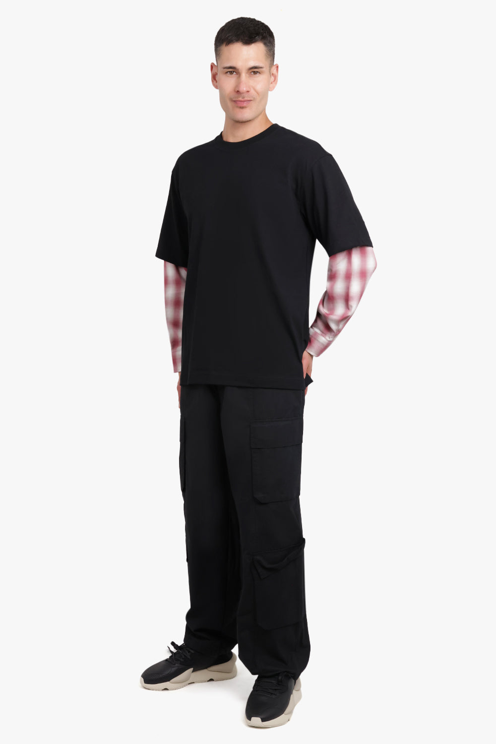 AFTER PRAY RTW Layer L/S Shirt Sleeve T-Shirt | Black/Check