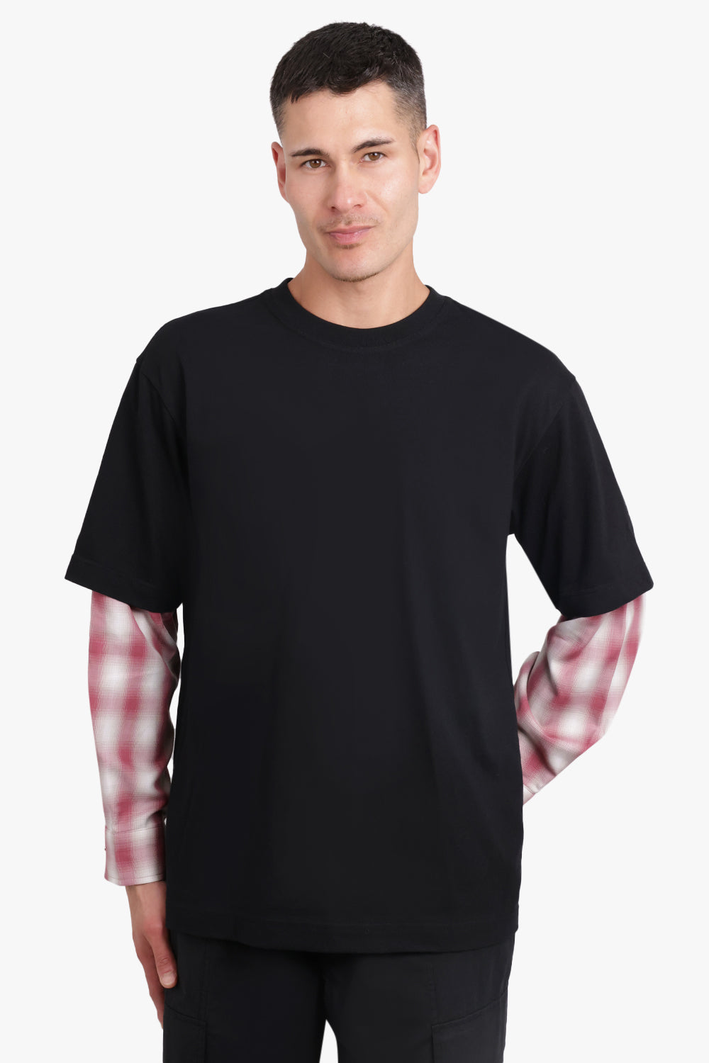 AFTER PRAY RTW Layer L/S Shirt Sleeve T-Shirt | Black/Check