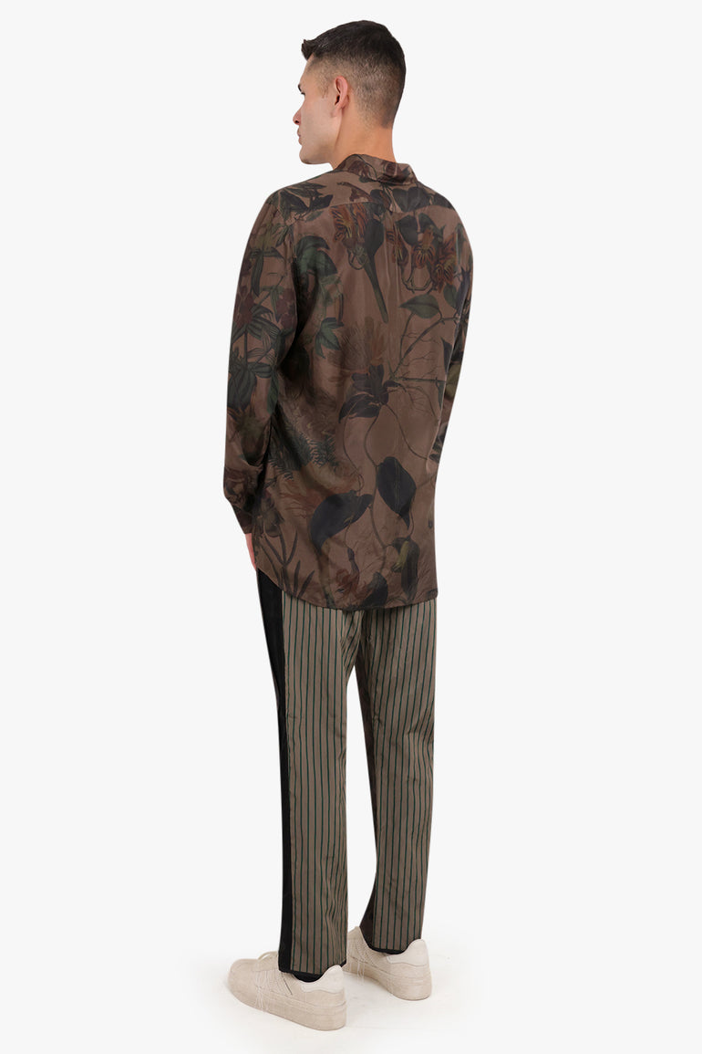 DRIES VAN NOTEN RTW Corbino Lightweight Printed Shirt | Brown