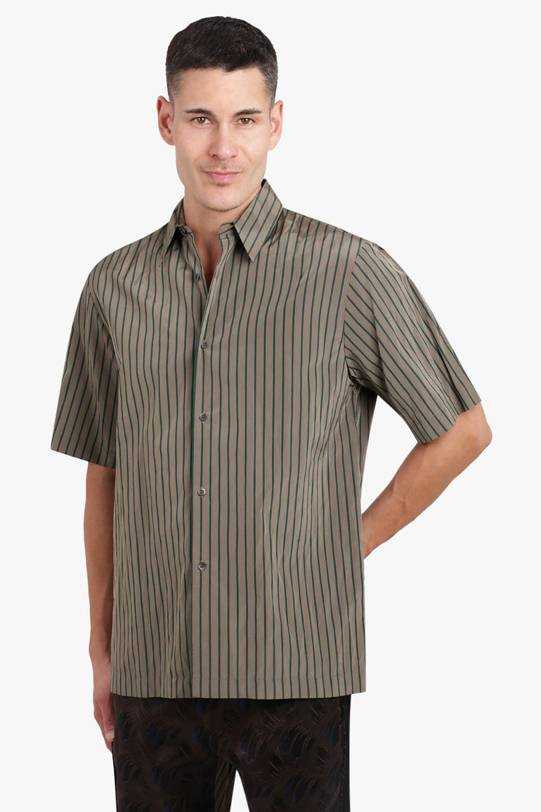 DRIES VAN NOTEN RTW CLASEN STRIPE SHIRT | UMBER