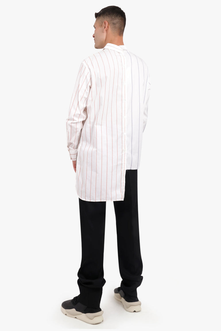 LANVIN RTW STRIPE ASYMMETRIC SHIRT | WHITE/BLUE