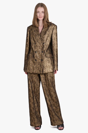 DRIES VAN NOTEN RTW Low Waist Pleat Trouser | Gold