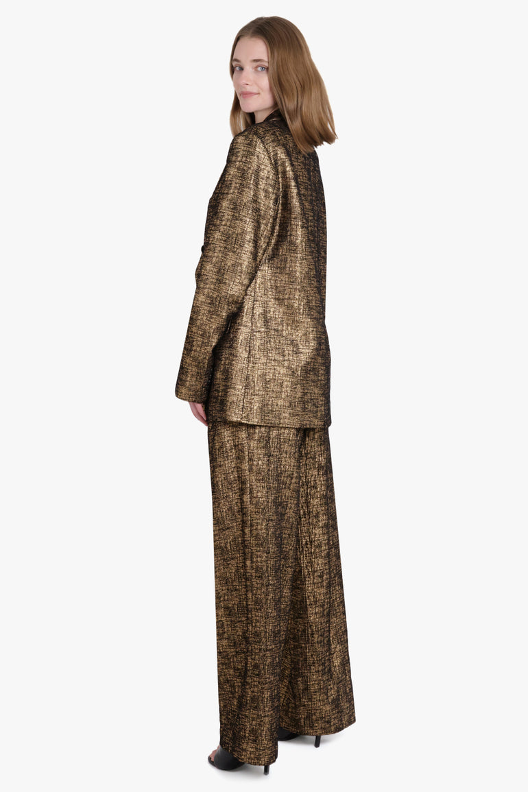 DRIES VAN NOTEN RTW Double Breasted Loose Fit Blazer | Gold