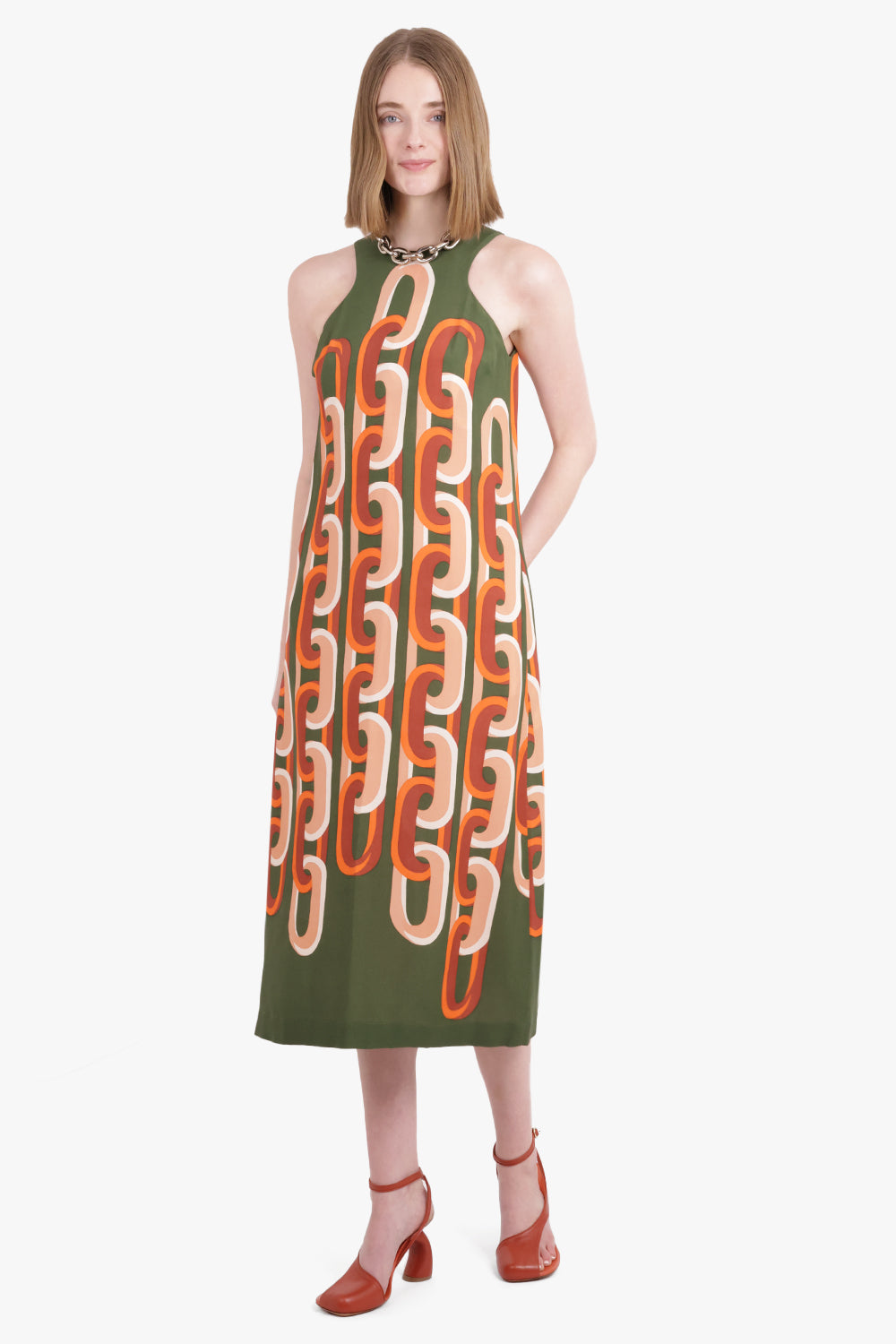 LA DOUBLEJ RTW Racer S/Less Print Midi Dress | Prometheus Placée