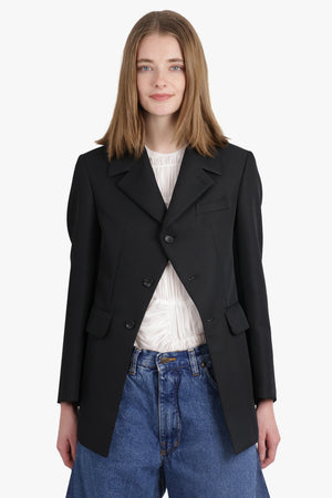 Single Breasted Coat Style Jacket | Black