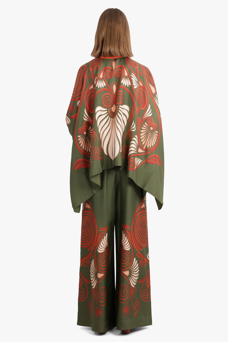 LA DOUBLEJ RTW Foulard 3/4 Sleeve Print Fluid Blouse | Kerylos Placée