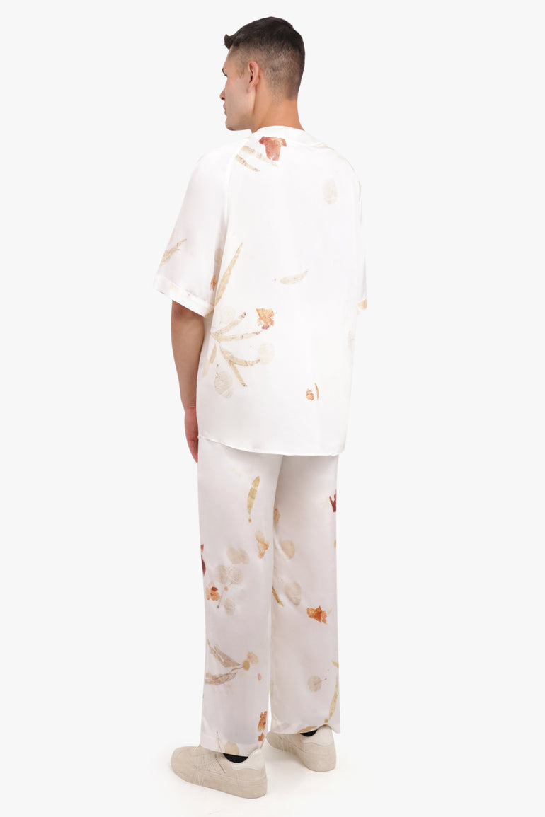 FENG CHEN WANG RTW NATURAL PLANT DYE SHORT SLEEVE SHIRT | WHITE