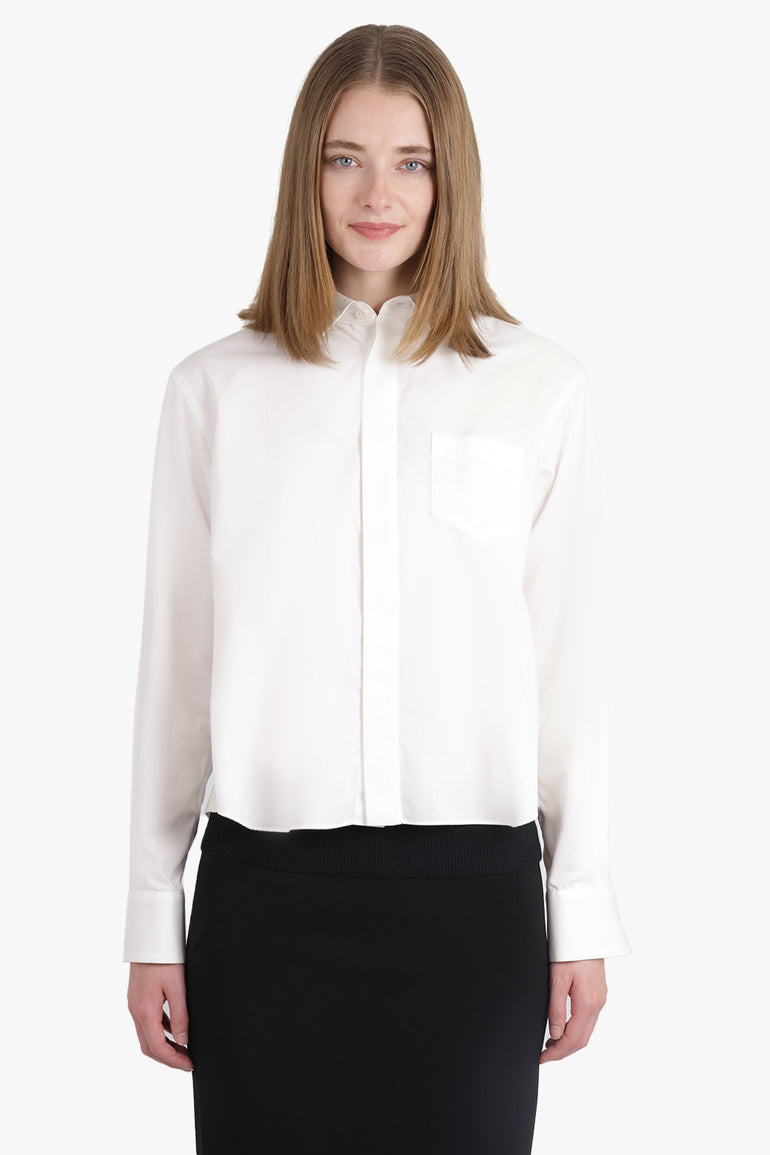 SACAI RTW Cotton Poplin X Nylon Twill Shirt | Off White