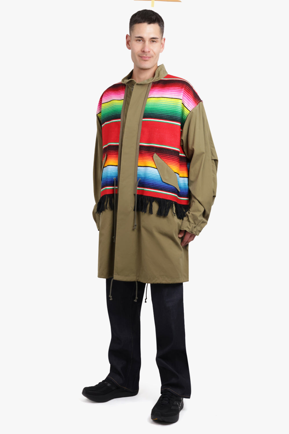 JUNYA WATANABE RTW RELAXED PARKER JACKET WITH STRIPE OVERLAY