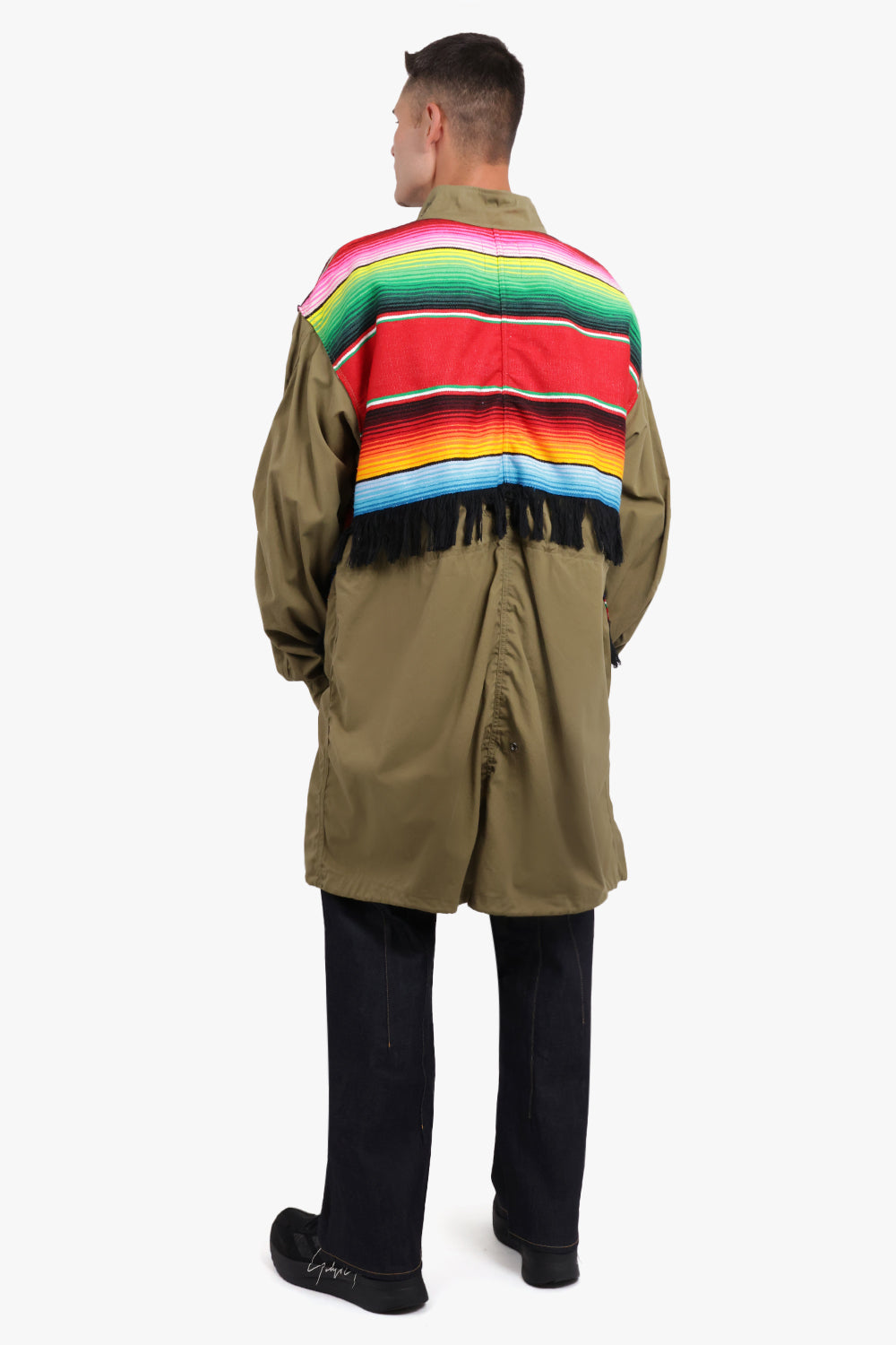 JUNYA WATANABE RTW RELAXED PARKER JACKET WITH STRIPE OVERLAY