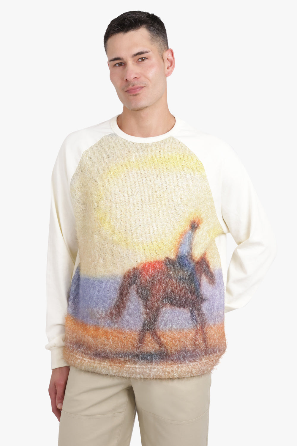 AFTER PRAY RTW Horse Print Raglan L/S Sweatshirt | Multi