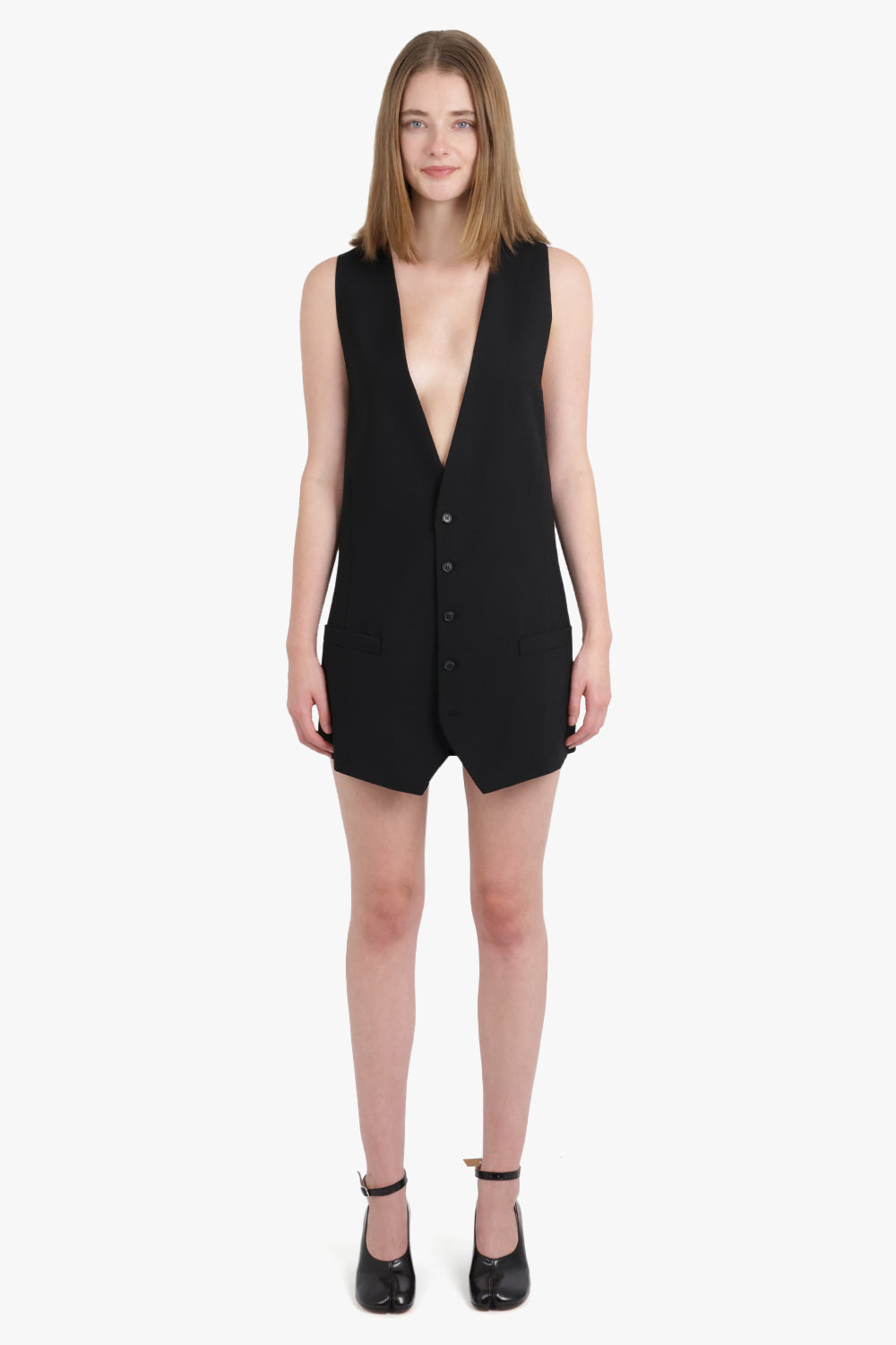 MM6 BY MAISON MARGIELA RTW Long Length Vest Mini Dress | Black