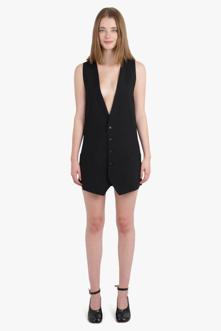 MM6 BY MAISON MARGIELA RTW Long Length Vest Mini Dress | Black