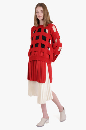 VALENTINO GARAVANI RTW Valentino Cut Out Detail Wool Jumper | Rosso