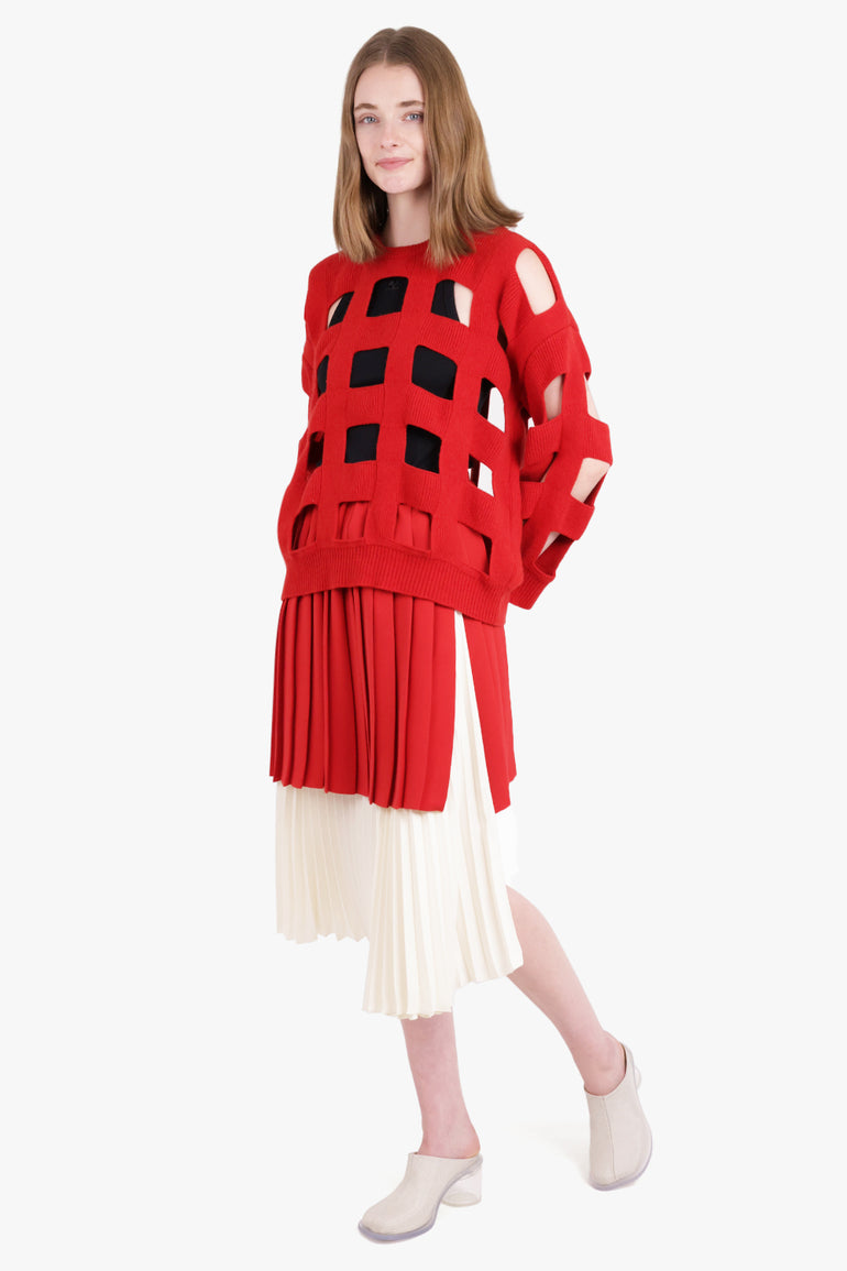 VALENTINO GARAVANI RTW Valentino Cut Out Detail Wool Jumper | Rosso