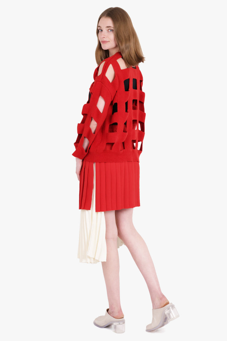 VALENTINO GARAVANI RTW Valentino Cut Out Detail Wool Jumper | Rosso