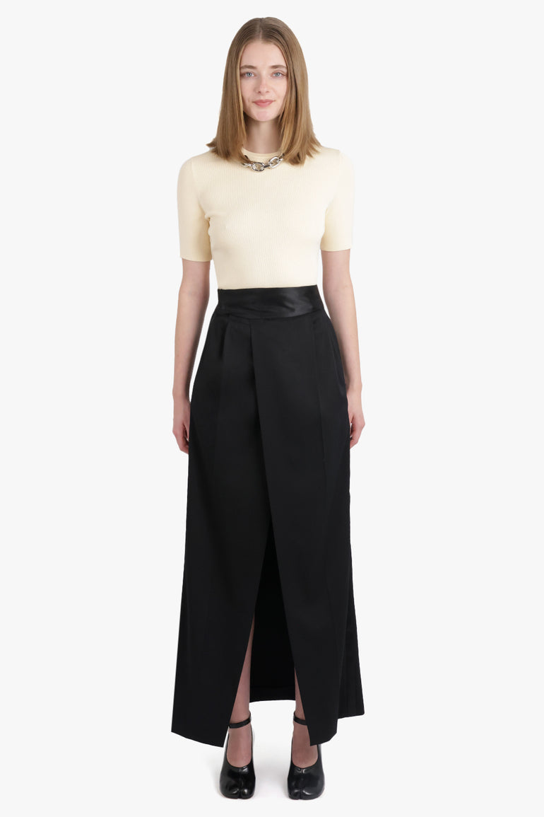 MM6 BY MAISON MARGIELA RTW Split Front Maxi Skirt | Black