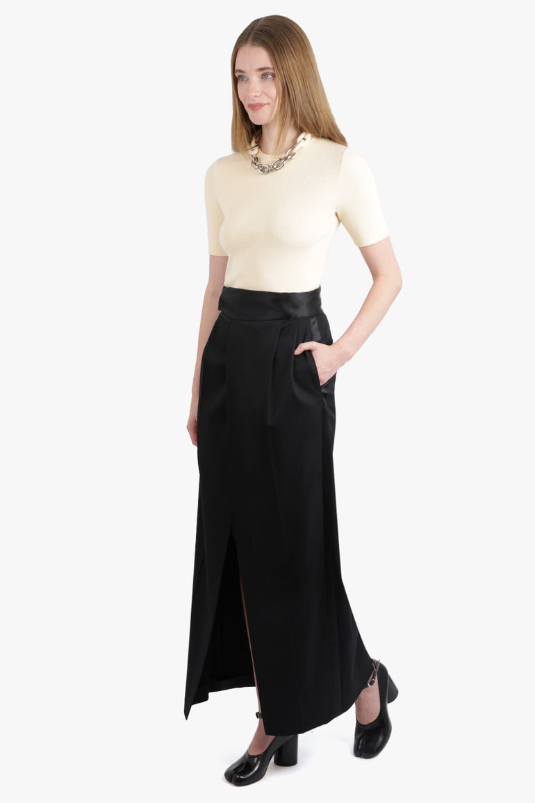 MM6 BY MAISON MARGIELA RTW Split Front Maxi Skirt | Black