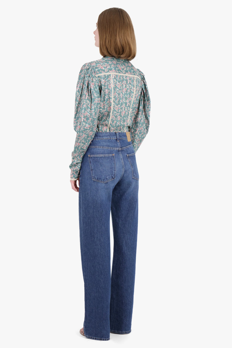 ISABEL MARANT - ETOILE RTW ETOILE REAFI PAISLEY BLOUSE | PETROL