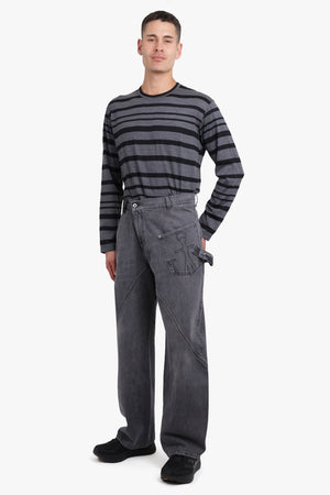 JW ANDERSON RTW Twist Workwear Logo Jean Pant | Washed Grey