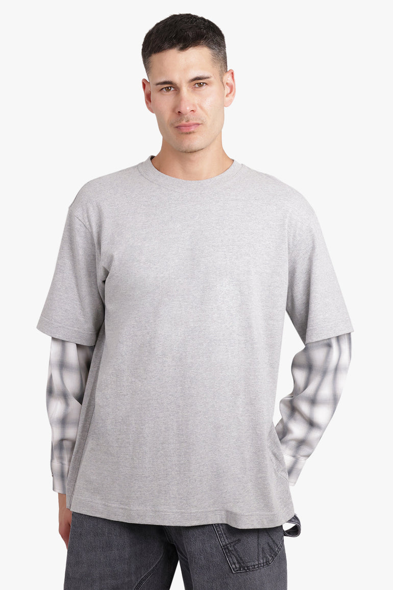 AFTER PRAY RTW Layer L/S Shirt Sleeve T-Shirt | Grey/Check