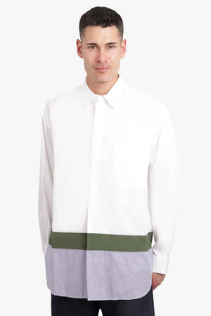 COMME DES GARCONS HOMME RTW OXFORD CONTRAST CHECK SHIRT | WHITE