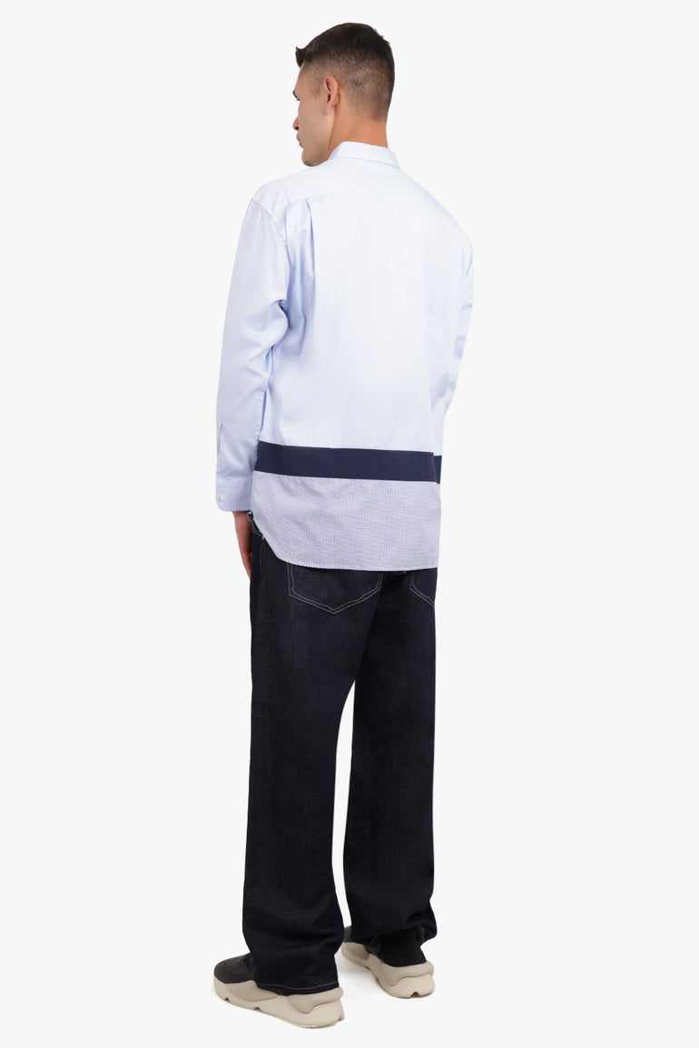 COMME DES GARCONS HOMME RTW OXFORD CONTRAST CHECK SHIRT | SAX